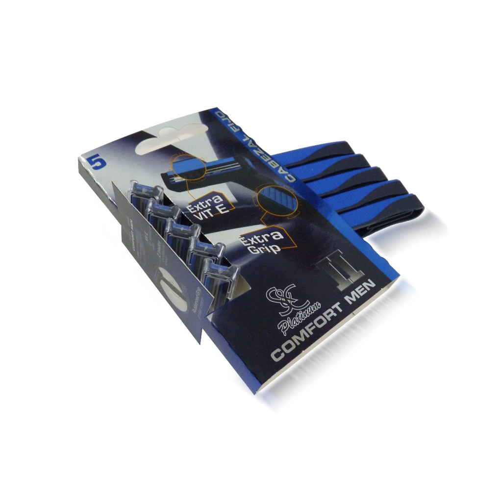 [321802H] S&C Platinum Maquinilla de Afeitar CONFORT MEN II Cabezal Fijo (set de 5 unidades)