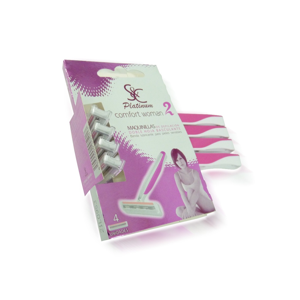 [321805H] S&C Platinum Maquinilla de Depilación CONFORT WOMAN 2 (set de 4 unidades)