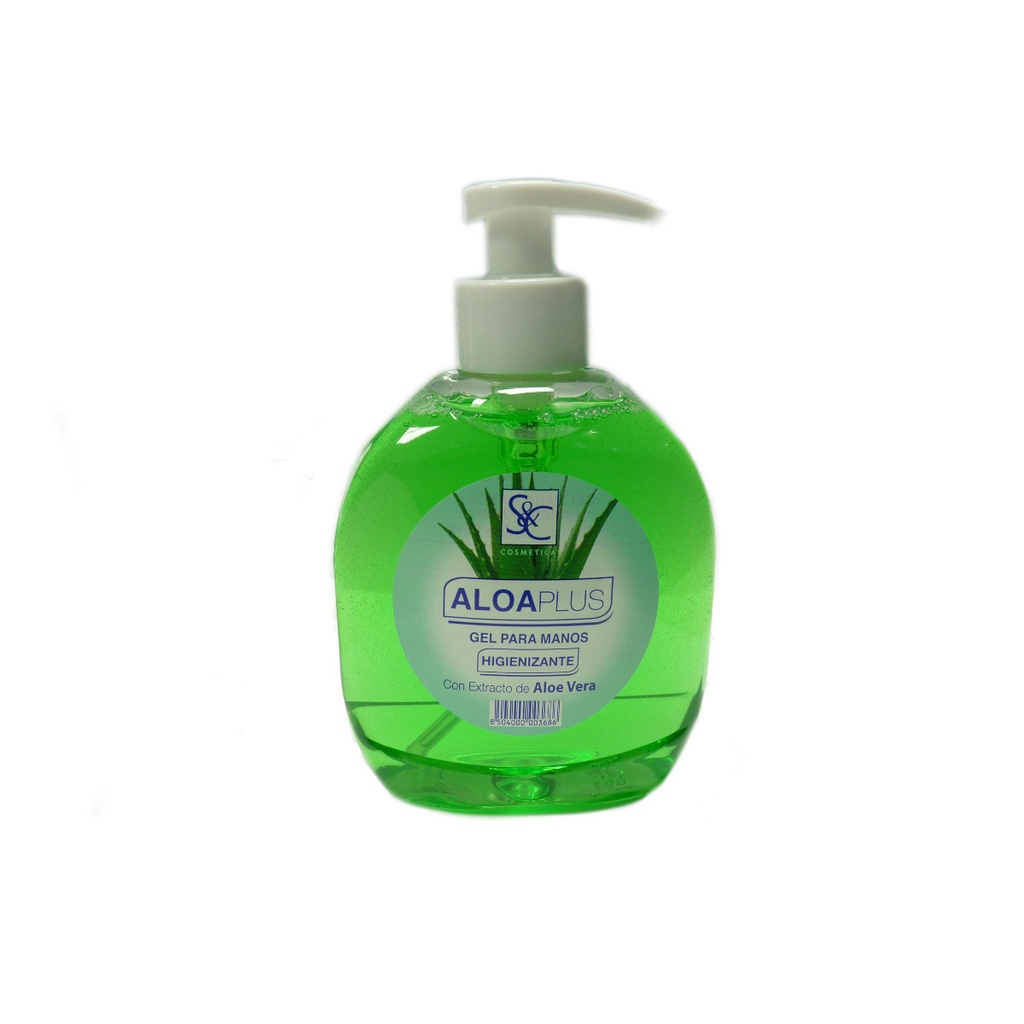S&C ALOA PLUS Gel Para Manos Higienizante Con Extracto De Aloe Vera 300 mL