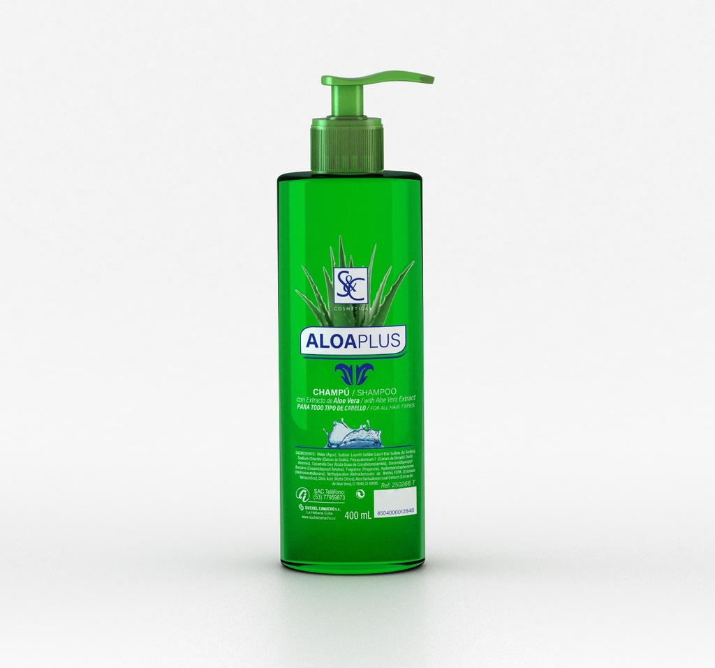 [250266H] S&C Aloa Plus Shampoo with Aloe Vera Extract 400 mL